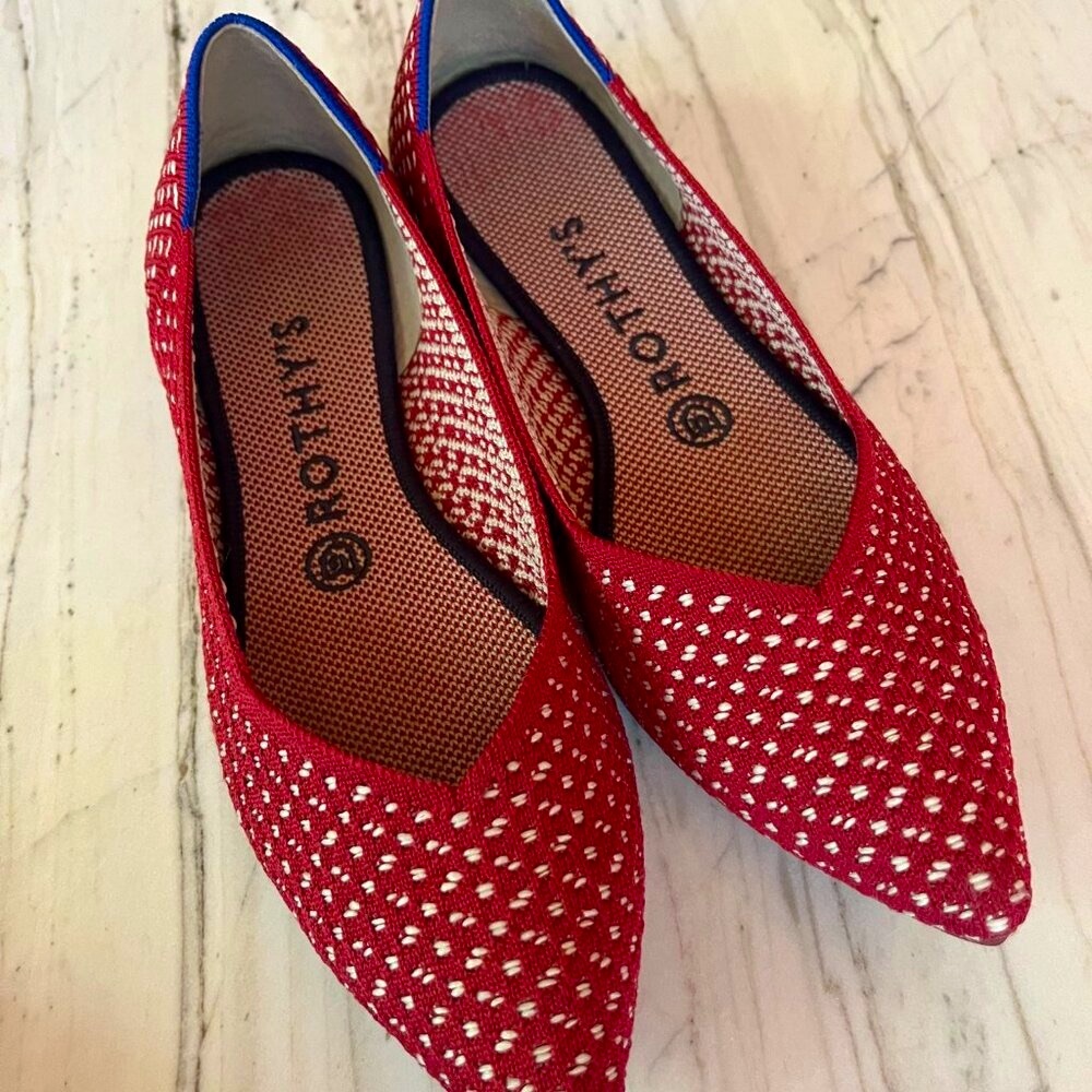 Rothy's The Point in Red Apple Honeycomb NWOT